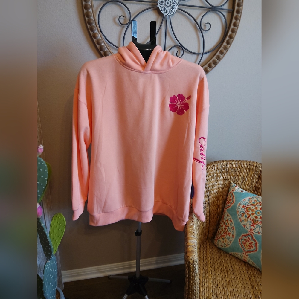 Cozy Coral Hoodie Sweatshirt